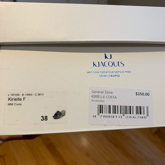 K. Jacques Kirielle black wedge sandals sz 39 euc - Picture 5 of 5